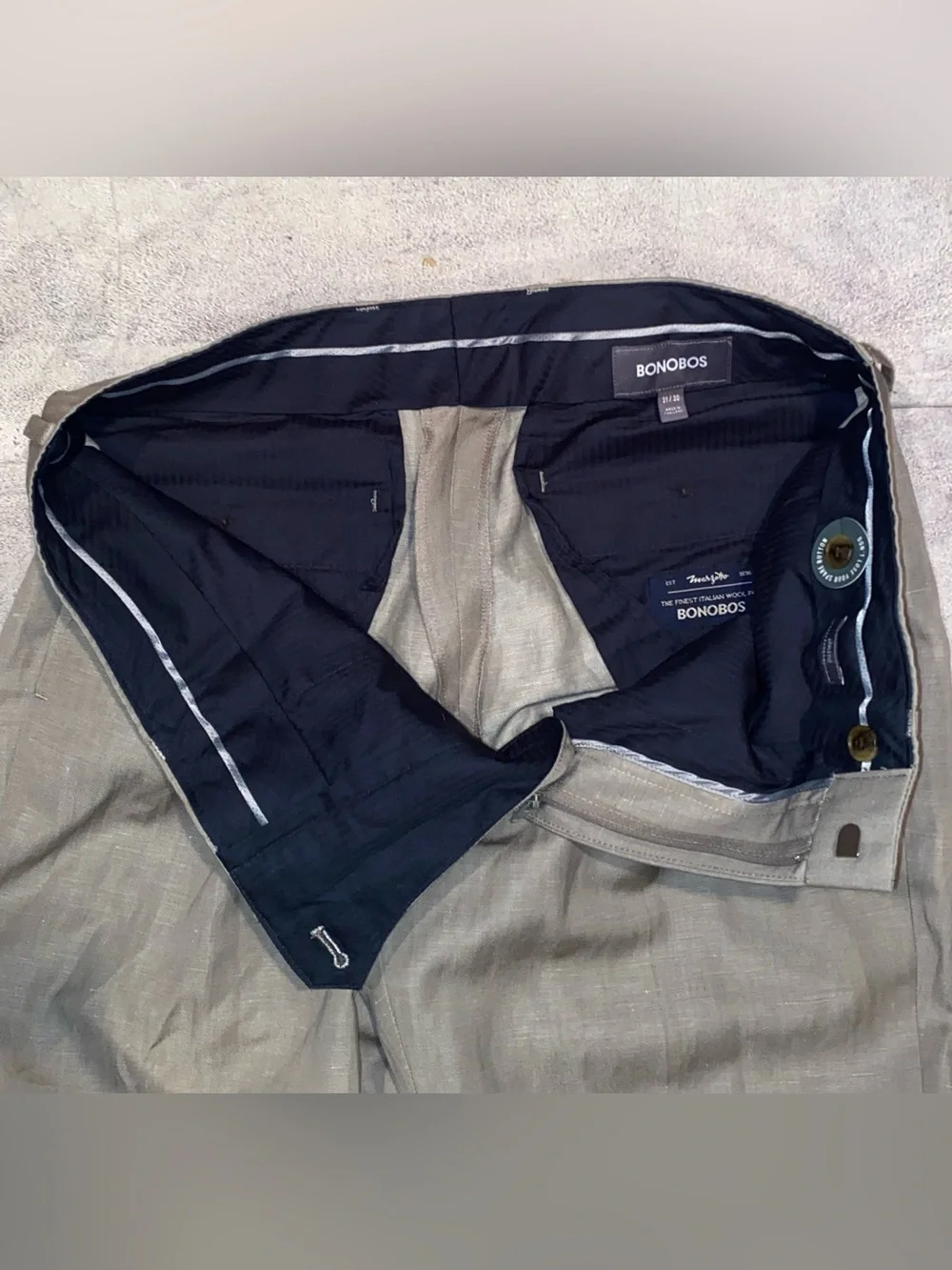 NWOT NEW Bonobos Linen Wool Slacks Dress Pants Trousers Work Office Athletic 31